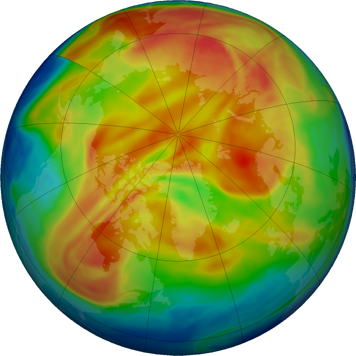 Arctic ozone map for 30 January 2019